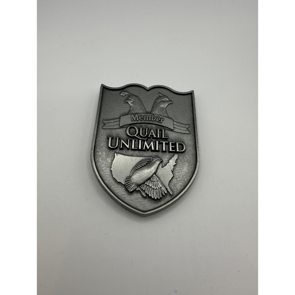 Vintage Quail Unlimited Member Belt Buckle
